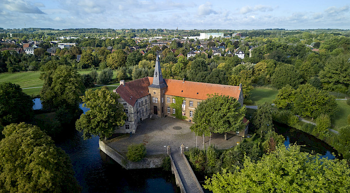 Luftaufnahme der Burg Lüdinghausen